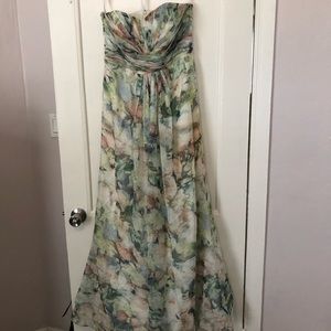 Floor length flower dress